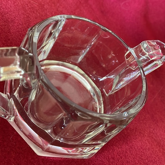Antique Octagon Panel Pressed Glass Two Handle Sugar Bowl - Picture 5 of 5